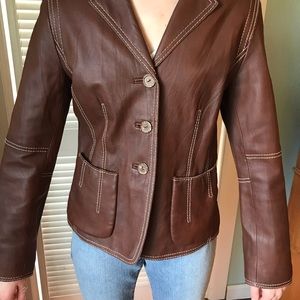 CAbi Brown Leather Jaclet
